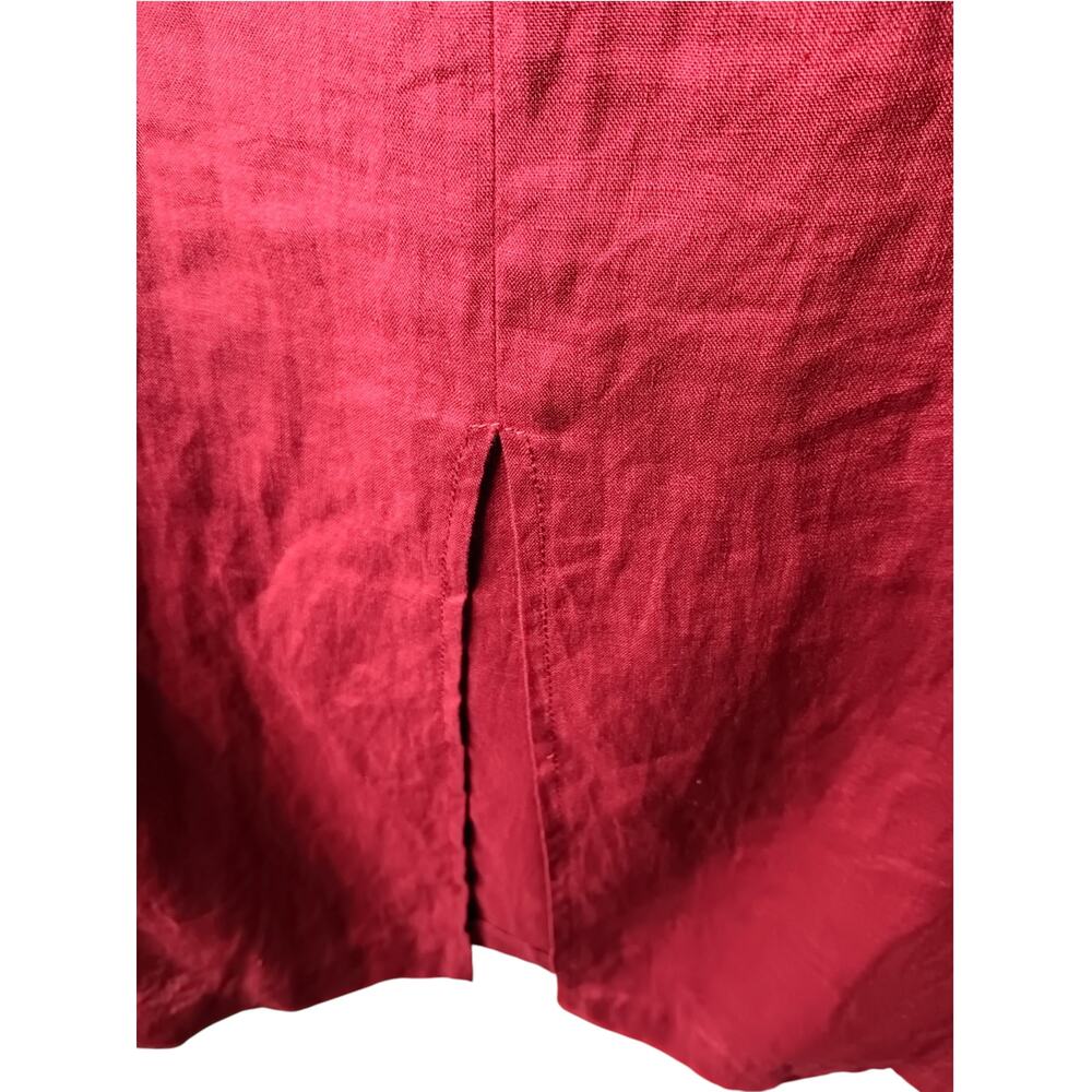 The Territory Ahead Linen Maxi Shift Dress Red Sleeveless V Neck 12 - Picture 13 of 15